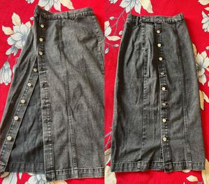 Combo of Black&amp;Blue Denim long Skirt