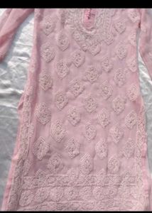 Pink Chikankari Kurta