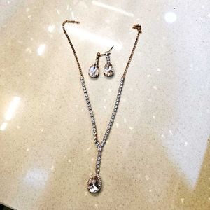 Pink Jewel Necklace &amp; Earring Set