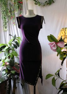 Purple Studded Bodycon Dress