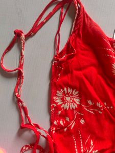 Elegant Carmine Floral Jumpsuit