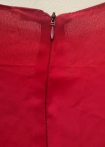 Red A-line Suit With Velvet Legging.