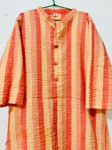 Coral Coloured Crinkled Kurta Top(XXL)🍑