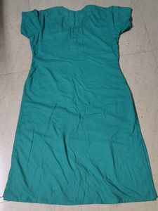 Teal Embroidered Kurta Dress