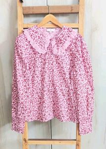 Floral Pink Blouse Bust Size-42