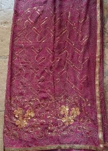 Purple Ethnic Bandhani Saree