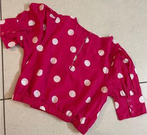 dressberry women pretty pink polka dotted top