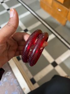 plastic Red Bangles - Set of 2