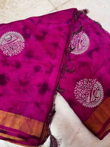 Elegant Pink Tie-Dye Saree with blouse