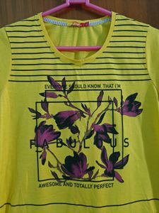 Yellow Floral Print Tee