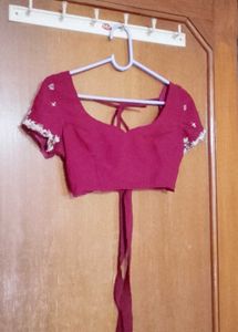 Fancy Maroon Ready to Wear Saree With Blouse