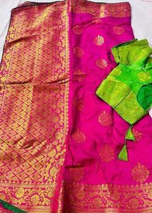 Pink Banarasi Silk Saree