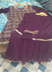 Purple Embroidered Kurta