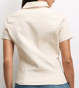 Stylish White Denim Shirt