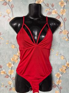 Red Strappy Sexy Bodysuit