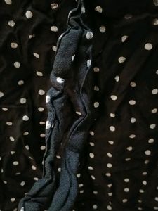 Black Crop Top With Polka Dots