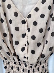 Buy beige &amp; Black Polka Dot print Top