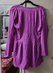 Purple Button-Down mini dress