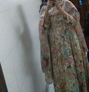 Floral Suit With Dupatta