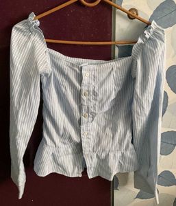 Striped Peplum Blouse