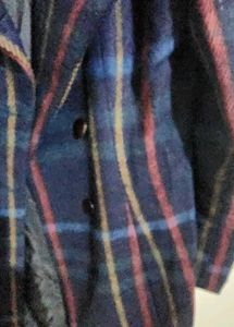 Style In Wool Navy Checked Overcoat