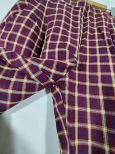 Burgundy And Cream Checks Co-ord (Women&#39;s)