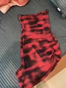 Red Tie-Dye Mini Dress