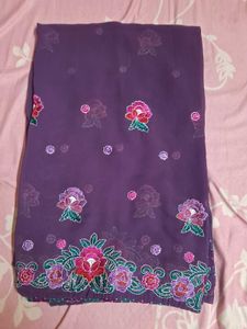 Elegant Purple Floral Saree