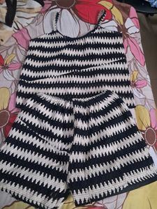 Striped Knit Romper Set