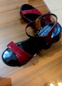 Burgundy Strap Sandals