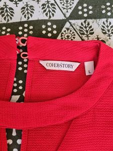 Red Top with Cutout neck and bell sleeves