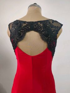 Red Lace Top Gown