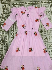 Pink Embroidered Dress