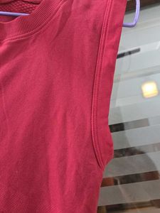 Red Sleeveless T-Shirt