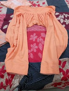 Beautiful Peach Seroskhi Work Suit