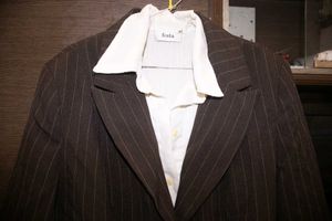 Striped Brown Blazer &amp; shirt white