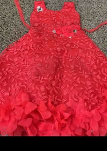 New Peachy Pink Kids Frock With Damage