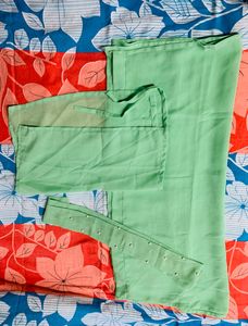 Designer Burkha Store It Comes With Inner , Shrug , Belt , Dupatta, And A Face Piece  Its A Georgette Material With Pista Green Colour