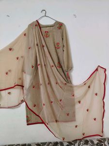 Embroidery Work Kurti + Dupatta
