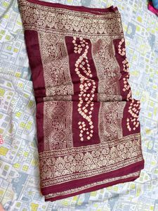 Elegant Maroon Banarasi Saree
