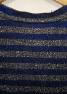 Trendy New Shinny Blue And Silver Stripe Top