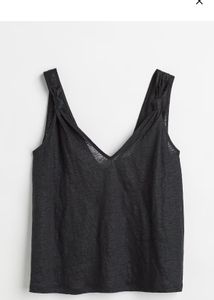 Black Tank Top with Knotted Straps