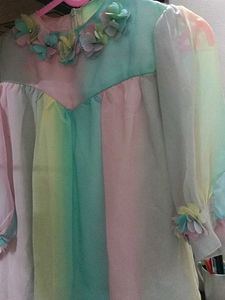 Cute Rainbow Flower Girl Dress