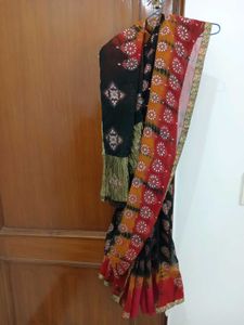 Combo Wedding Georgette Saree, Blouse &amp; Necklace