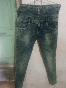 High Waisted Acid Wash Jeans