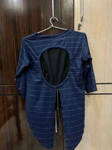 Blue Graphic Print Top