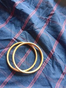 Elegant Gold Tone Bangles - Set of Two