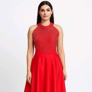 Red Embellished Gown