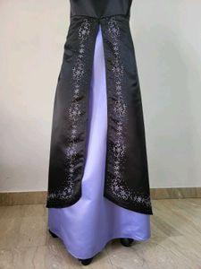 Black &amp; Lavender Satin Gown