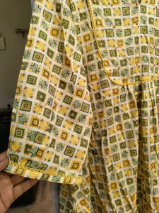 Yellow Printed Kurta